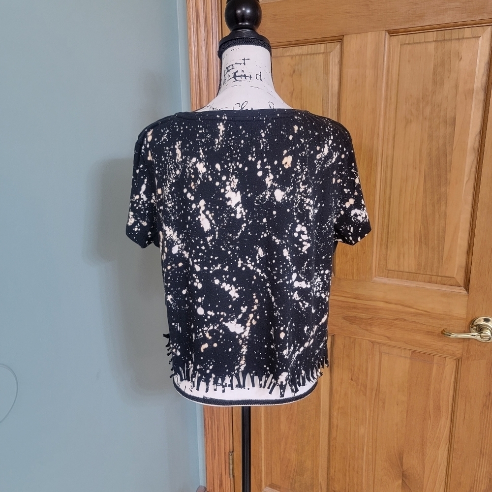 Ralph Lauren Denim Supply Custom Bleached DIY Cropped Y2K Young Rebel Tee Size L - Picture 5 of 8
